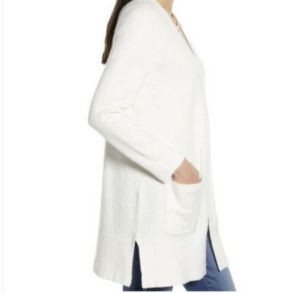 Madewell White Open Front Alpaca Blend Soft Cardigan Sweater - Picture 2 of 9